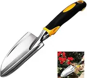 XUTONG Garden Shovel Trowel, Hand Shovel Soft Rubberized Non-Slip Handle for Transplanting Weeding Moving and Smoothing Digging and Planting (Yellow)
