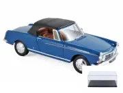 DIECAST CAR & DISPLAY CASE 1967 PEUGEOT 404 CABRIOLET BLUE NOREV 184832 1/18