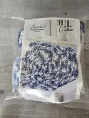 Vtg Annie's Hook And Needle Circular Lapghan Crochet Kit Blues New 242c