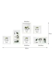 Deluxe Gallery Photo Wall Frame Set A - 6 Frames - White