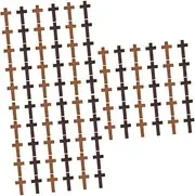 Vaguelly 3sets Handmade Wooden Cross Jewelry Charms for Diy Craft Necklace Pendant Decorations Bulk Cross Charms Making 30pcs*3