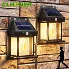 LED Solar Powered Wall Lantern Outdoor Motion Sensor Lights Garden Security Lamp