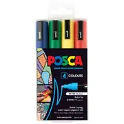 POSCA PC 5M Paint Markers Assorted 4 Pack