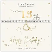 [Life Charms] Happy 13th Birthday bracelet, Silver