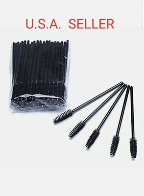 200x Disposable Black Mascara Eyelash Wands Applicator Brushes Makeup Extension