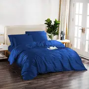 Bedding King 1500TC Cotton Rich 6pcs Quilt Cover – Navy Blue