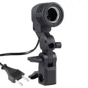 Studio Light Mount Stand With E27 Ac Socket And Umbrella Holder In Black