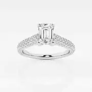 1.75 Carat Emerald Cut Lab Grown Diamond Ring IGI Certified 14k Gold Engagement