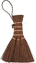 1pc Mini Brown Broom,Mini Shape Broom Delicate Corner Broom, Mini Palm Broom Natural Material Broom, Small Palm Broom Natural Palm Broom, Multifunctional Broom Desktop Cleaning Tool (14cm)