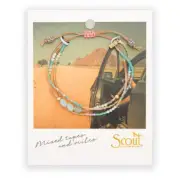 Mixed Media Beaded String Bracelet | Courage/Amazonite/Gold