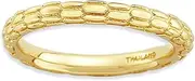 [JewelryWeb] 2.5mm 925 Sterling Silver Polished Patterned Stackable Gold Plated Domed Ring-Stackable-Ring for Women