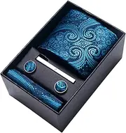 [QionWon] 4Pcs/Set Neck Tie Set Decorative Men Wedding Tie Gift Box Set Chic