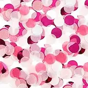 Table Confetti Circles - 1.76 Oz Paper Dots, 1 Inch / 2.5 Cm Diameter, Round Tissue Paper for Birthday Wedding, Rose Red