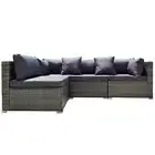 4 Seater Modular Outdoor Lounge Sofa Setting, Grey