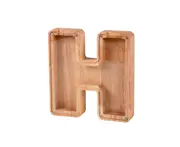 Wooden Piggy Bank English Alphabet H Coin Money Box Education Gift for Christmas Birthday Home Decoration