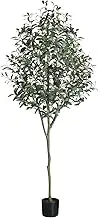 6.01FT Artificial Olive Tree, LOVEWEE Fake Olive Silk Tree Large Faux Plants Indoor Tall Olive Branch and Fruits with Potted for Christmas Home Office Living Room Decor