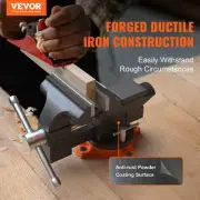 4.5 Inch Heavy Duty Bench Vise with Anvil and 240 Degree Swivel Base