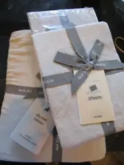 West Elm Brushed Tencel Duvet King gray 2 King shams New w tag