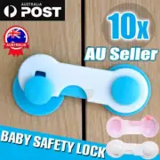 10X Premium Child Kid Baby Safety Lock For Door Drawer Cupboard Cabinet AdhesiDS