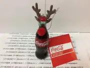 COCA-COLA REINDEER ORNAMENT New with Tag Plastic Bottle with Silver String