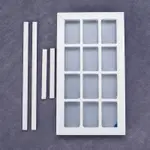 1:12 白色12格窗戶 娃娃屋 迷你小屋配件門窗模型