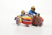 Motorcycle & Sidecar. Tin Toy / retro / clockwork toy vehicle