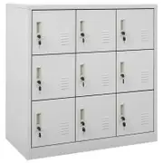 vidaXL Locker Cabinet Light Grey Steel Home Office School Storage Organiser