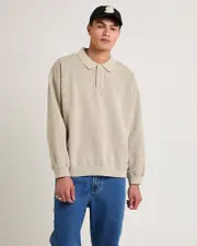 Script Fleece Polo Shirt