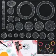 Drawing Template 22pcs Beautiful Circle Plastic Portable Spiral Pattern