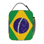 c145 Brazil National Flag Lunch Bags Insulated Lunch Tote Portable Bento Box Leakproof Picnic Bags for Woman Work Children School k145
