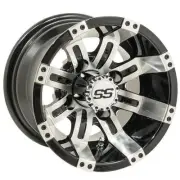 GTW Tempest 10x7 Golf Cart Wheel - Machined/Black (4/4) 3+4 [19-128]