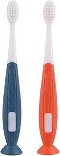Soft Bristles Toothbrush, 2 Pack Manual Toothbrush with Suction Cup, Toddler Toothbrush for Kids 1-5 Years Old