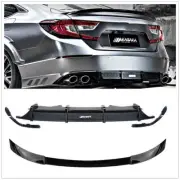 4x Rear Diffuser+Rear Trunk Wing Lip Spoiler For Honda Accord Black AK 2018-2020