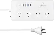Jinvoo Power Strip 40W PD Surge Protector Type 1-C 1 USB C 3 USB 4 AC Output 5ft Extension Cable Flat Plug Small Office/Home Office and Hotel