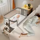 Baby Bassinet Bedside Sleeper with Mattress, 6-Level Height Adjustable Co-Sleepe