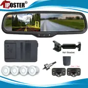 4.3" Mirror Monitor 4x Parking Radar Sensor 2 Backup Camera 360 Front Rear View