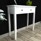 vidaXL Dressing Console Table with Two Drawers White 2BB