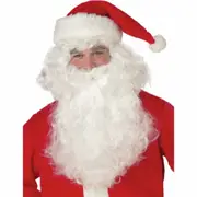 Santa Claus Christmas Xmas Party Dress Up Mens Costume Wig & Beard