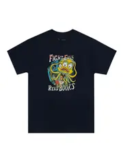 fight evil, read books unisex t-shirt (2024) Classic