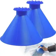 Set of 2 Miracle Scraper Ice Removal Tools For Heavy Duty Frost Blue Made In USA