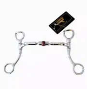 Western Shank Barrel Comfort Snaffle Curb Bit with Copper Rollers.