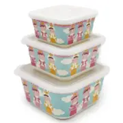 Primo Passi - 3Pk Bamboo Fiber Kids Food Containers Set, Metoo