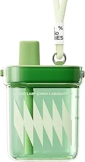CHAKO LAB Portable Flat Water Bottle 24oz（700ml） Portable square water bottle with straw,BPA Free Tritan，Leak proof，Light weight,For travel,Gym,Fitness,Work,Camping etc