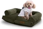 Charlie's Luxurious Ripley Corduroy Dog Cat Pet Sofa Plush Couch Bed Lightweight Durable Easy to Clean Anti-Slip Bottom with Zip Corduroy Material for Warmth Easy to Clean - Green Medium 89x68x26cm