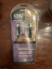 Belkin F3U133-16-GLD USB2 Hi-Speed USB Cable 24K Gold Plated 16'/5m. New Sealed
