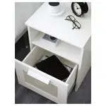 北歐工業LOFT風格經典IKEA宜家BRIMNES床邊桌床頭櫃收納櫃抽屜櫃/白色/強化玻璃/二手八成新/特$880