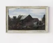 Studio McGee Art Landscape House Amidst The Trees Barn Rare NEW Target Threshold