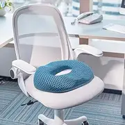 Donut Pillow Seat Cushion-Non-Slip Memory Foam Car Seat Cushion for Tailbone Pain,Coccyx,Back,Hemorrhoids,Pressure Sores Relief, for Home, Office Chair, Wheelchair,(Blue)