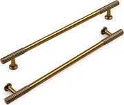 KNOKLOCK 10 Pack 10 Inch(256mm) Kitchen Cabinet Handles Antique Brass Cabinet Pulls Vintage Retro Kitchen Cabinet Hardware Drawer Pulls for Cupboard Wardrobe