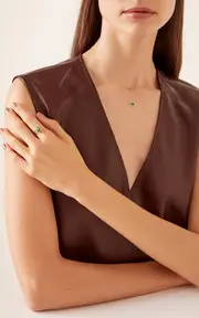 [ILA] Leone 14K Gold Emerald Necklace
